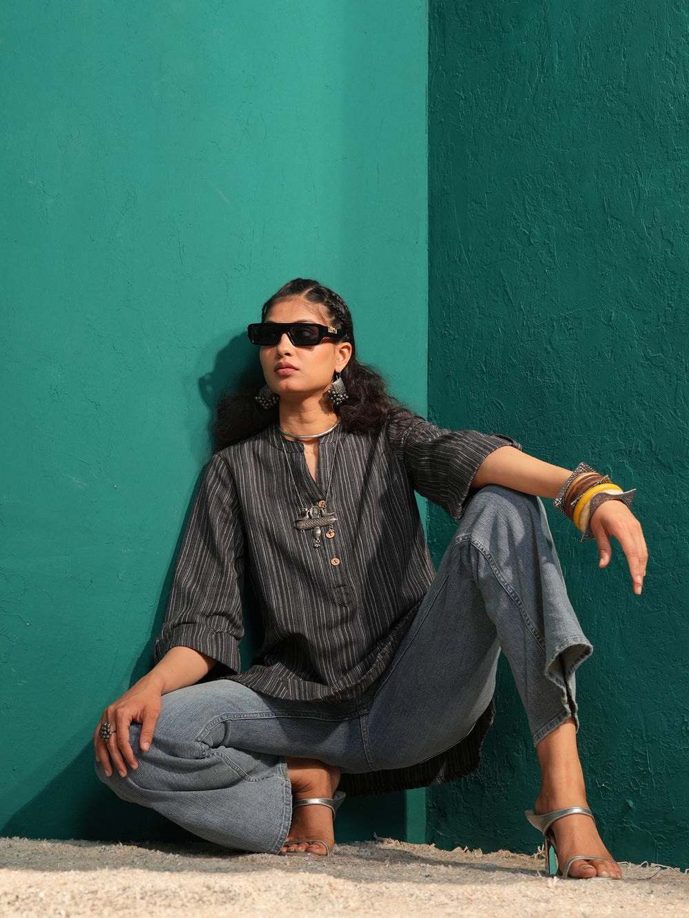 Women Cotton Striped Regular Fit Tunic