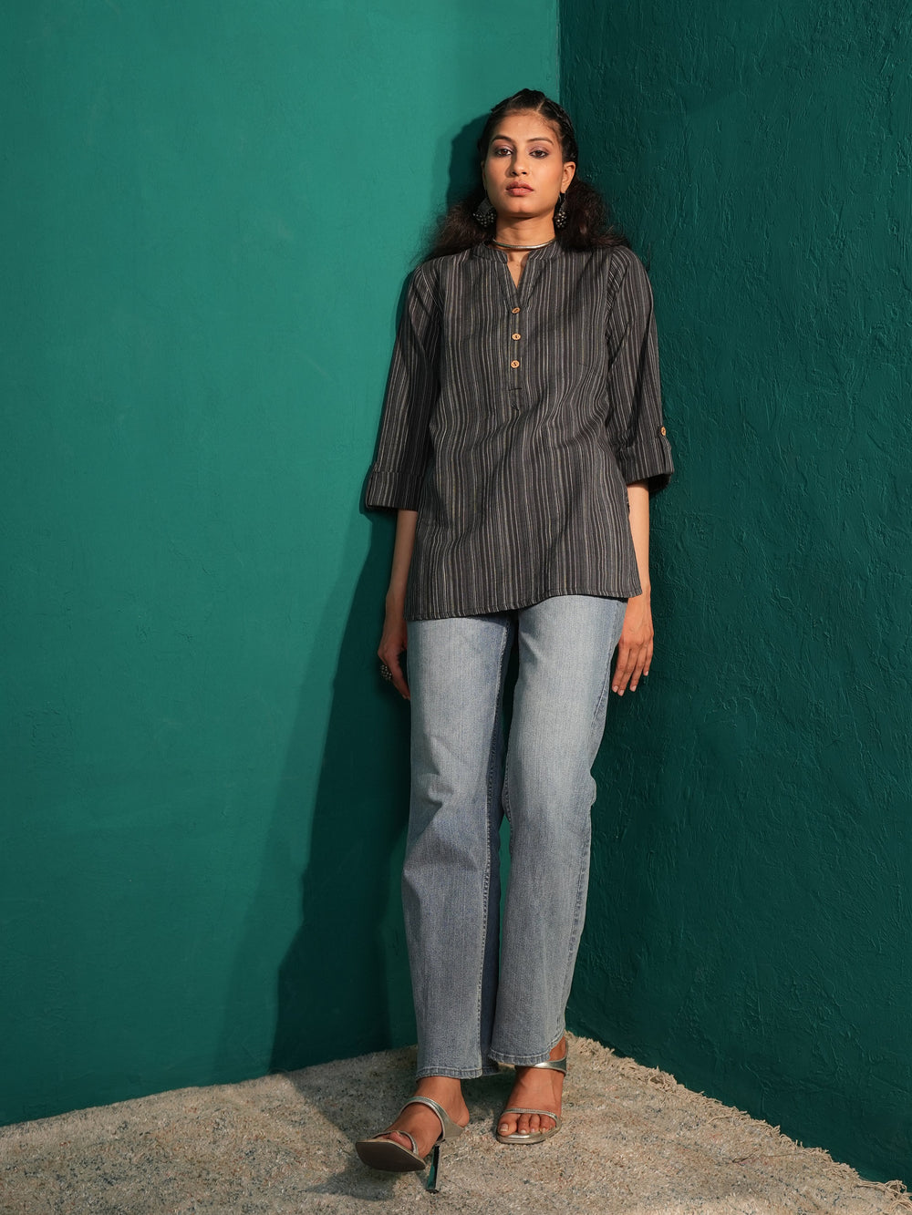 Women Cotton Striped Regular Fit Tunic
